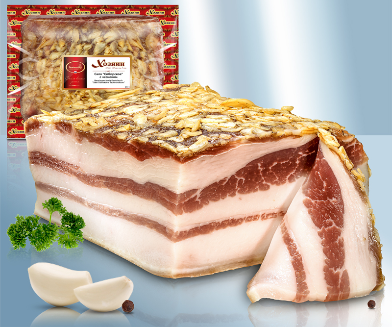 Сало Сибирское с чесноком, вес.