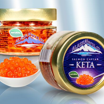 Икра кета в стекле