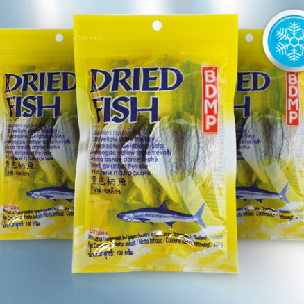 Chicharro de rayas amarillas (Selaroides leptolepis), deshidratado, salado.