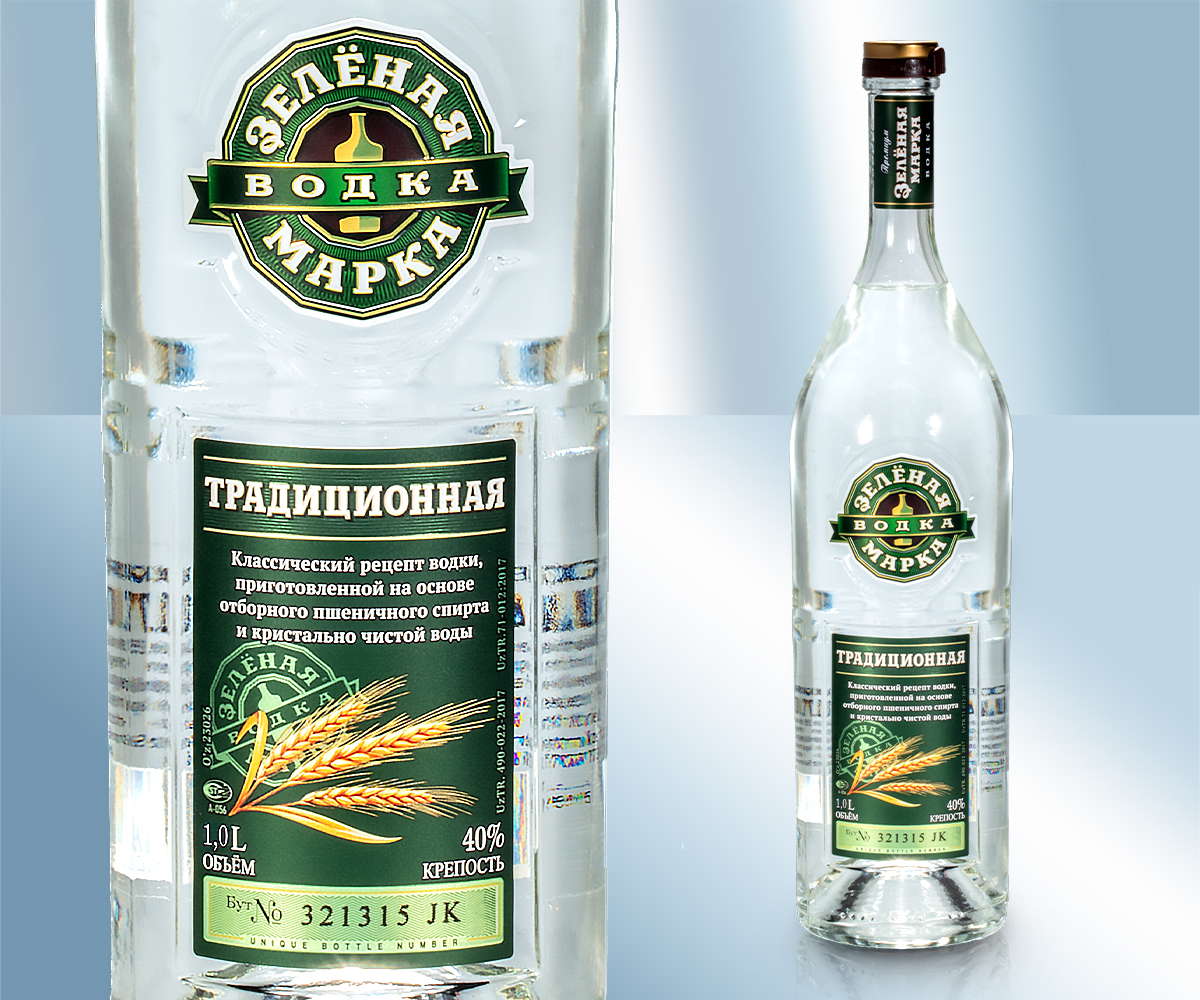 Водка "Зеленая Марка", 40%, 1000мл