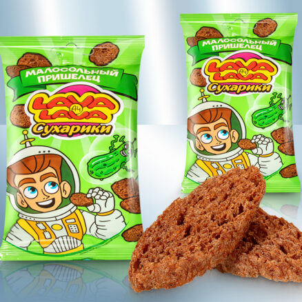 Crutones de centeno "Lava-Lava" con sabor a pepino ligeramente salado