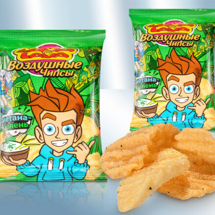 Чипсы "Lava-Lava" со вкусом сметаны с зеленью, хрустящие