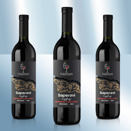 Вино красное Саперави, грузинское, сухое, 12,5%, 750мл