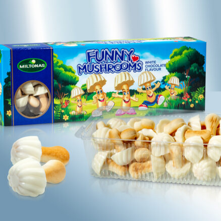 Нежное печенье Грибочки, с белым шоколадом