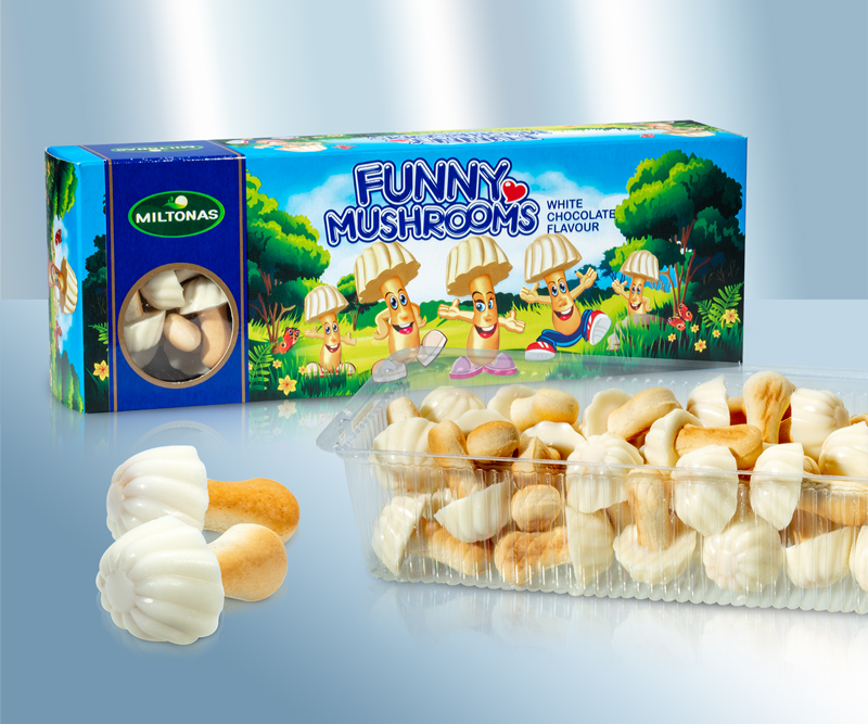 Нежное печенье Грибочки, с белым шоколадом