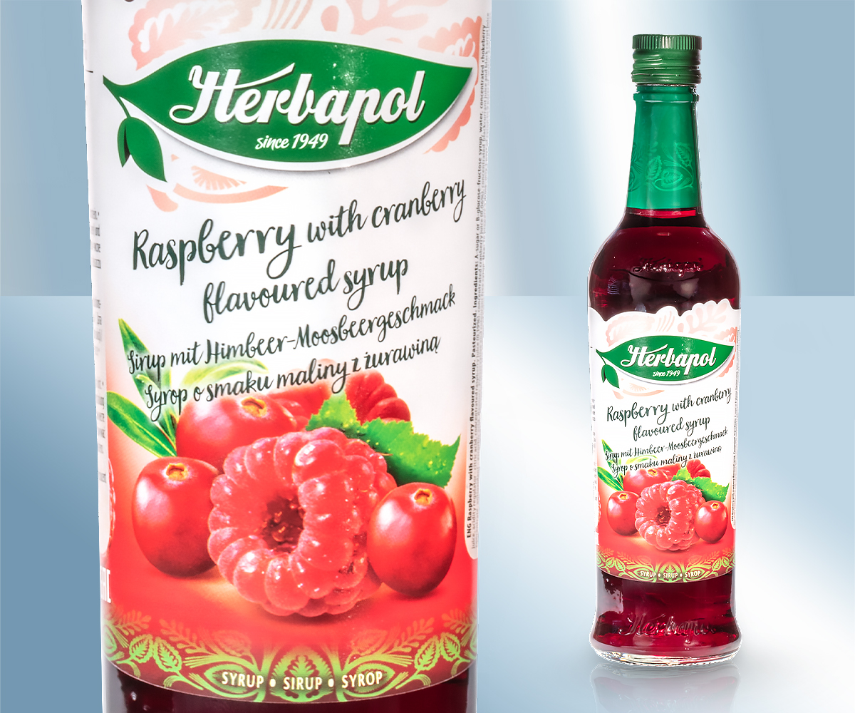 Сироп малиновый с клюквой