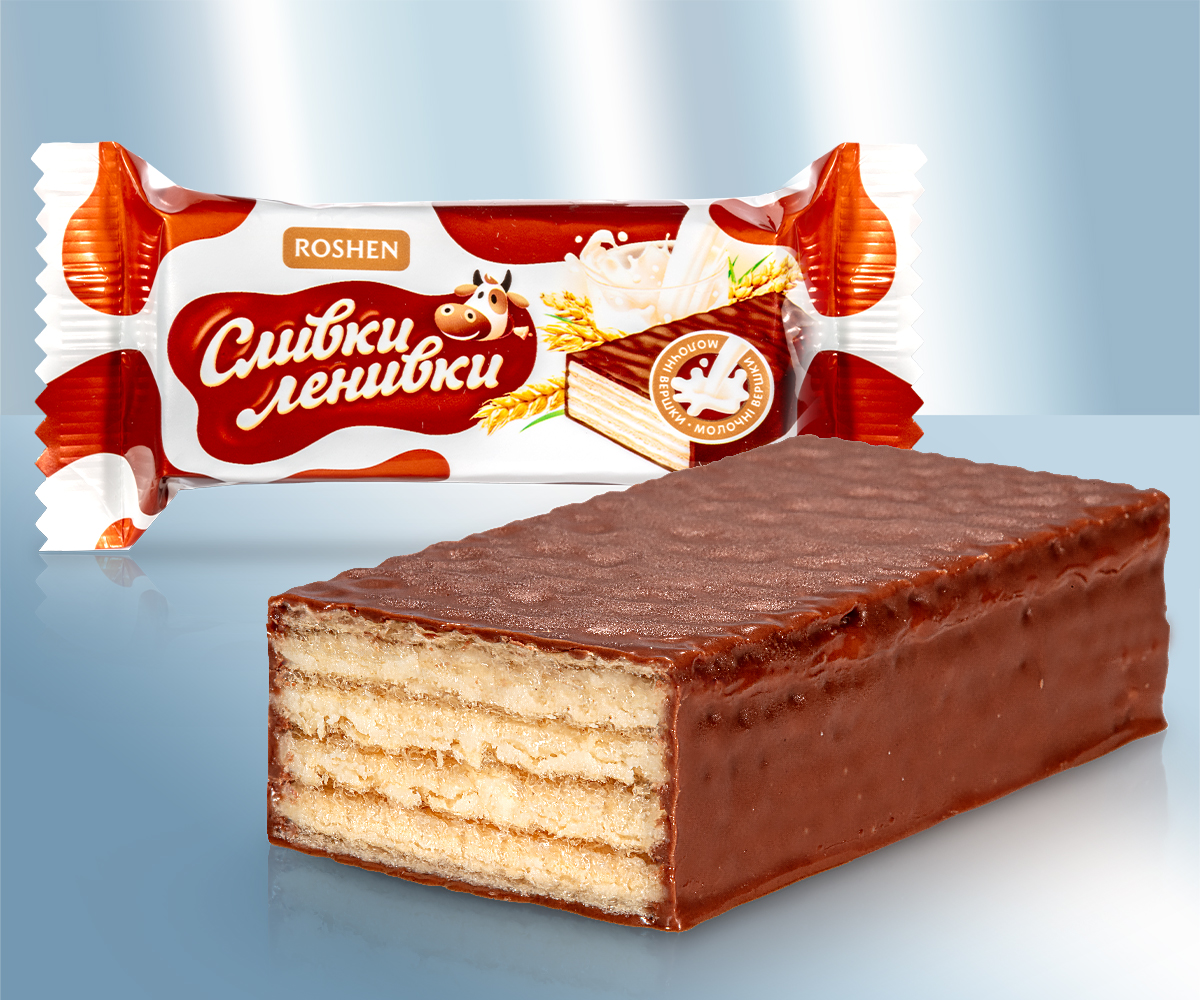 Конфеты "Ленивая корова", вафельные с молочной начинкой в глазури из какао