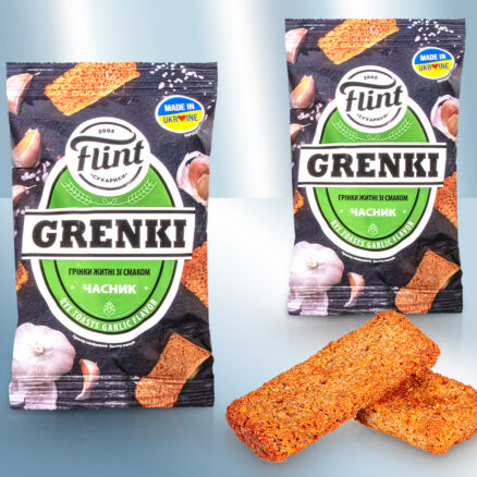 Гренки из ржано-пшеничного хлеба со вкусом чеснока