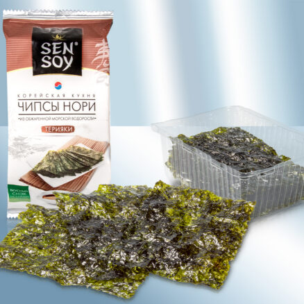 Chips de nori con salsa de soja