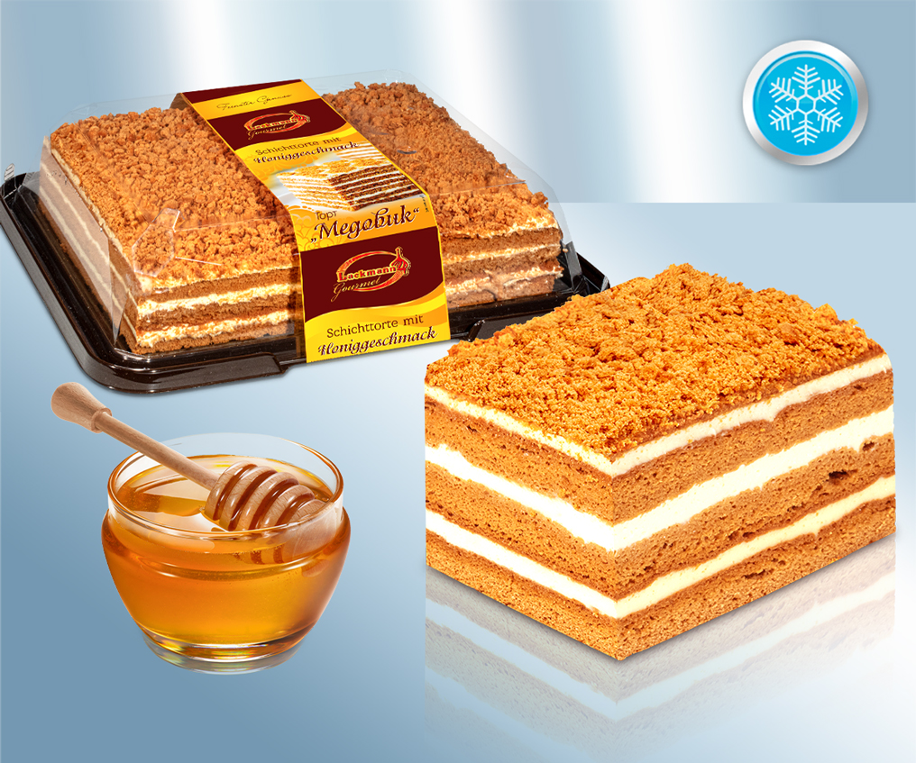 Торт "Медовик" на сметане, со вкусом меда, замороженный 1 кг.