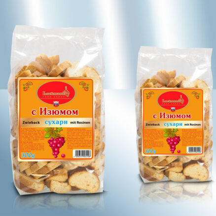 Biscote con uvas pasas.